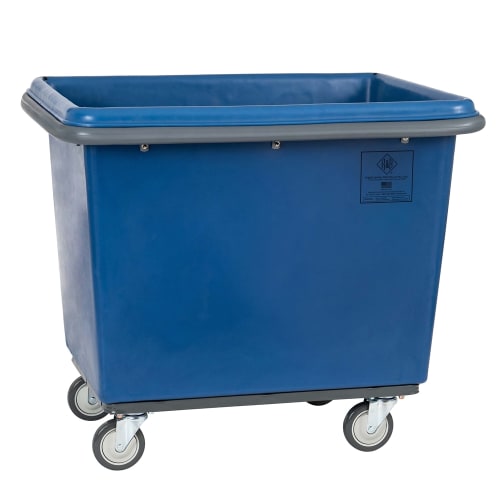 R&B Wire 6 Bushel Poly Bumper Truck, All Swivel Casters, Blue